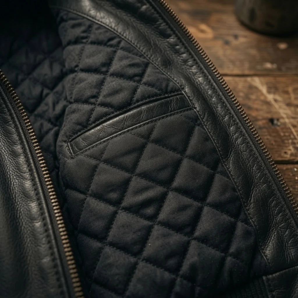 Men's Distressed Black Leather Hooded Bomber Jacket