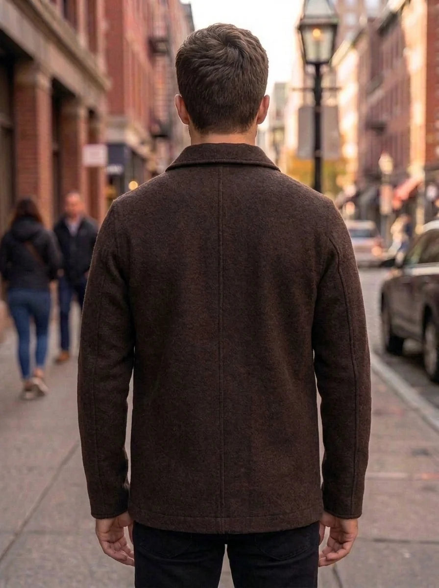Men’s Premium Dark Brown Leather Chore Jacket