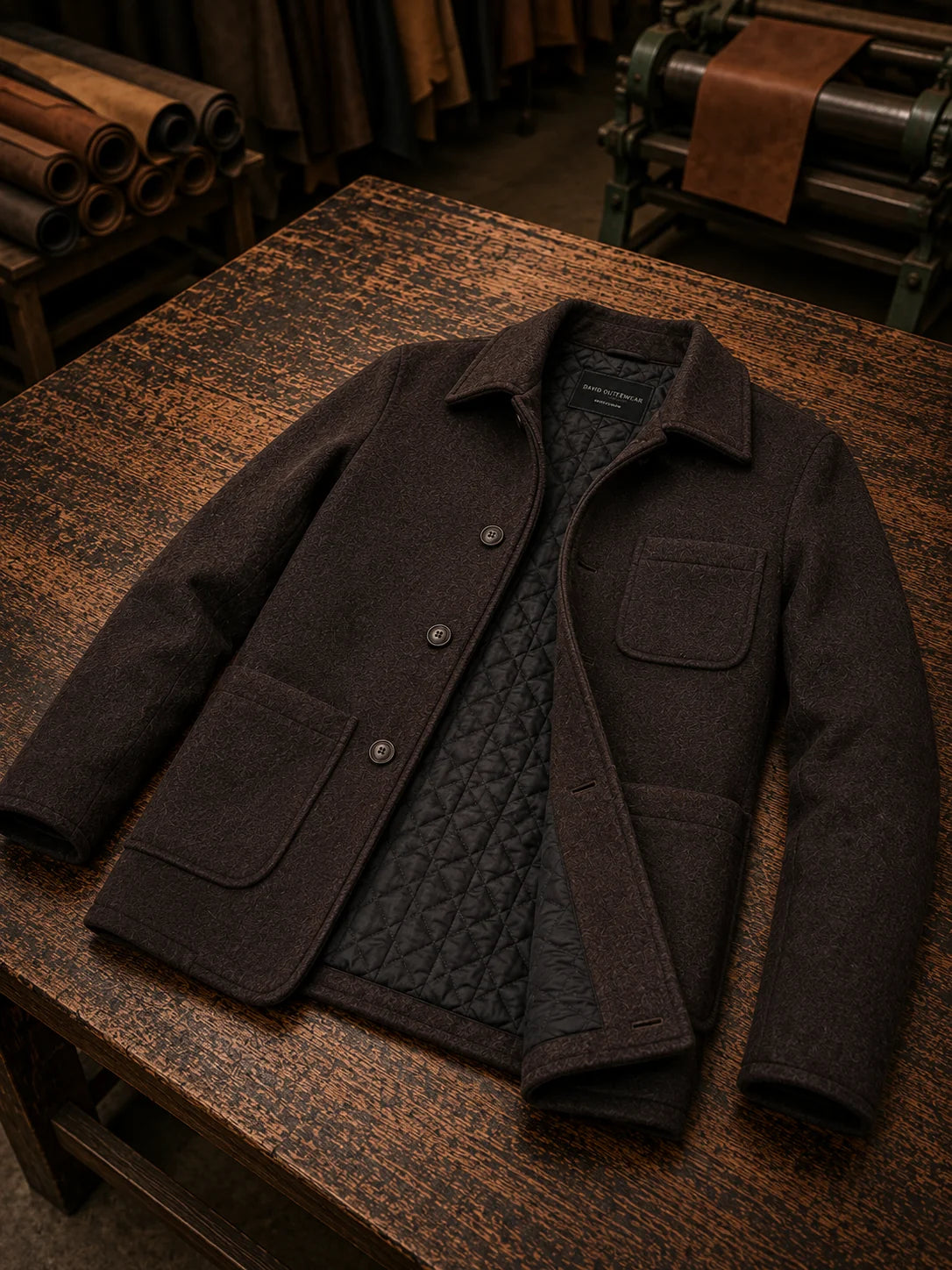 Men’s Premium Dark Brown Leather Chore Jacket