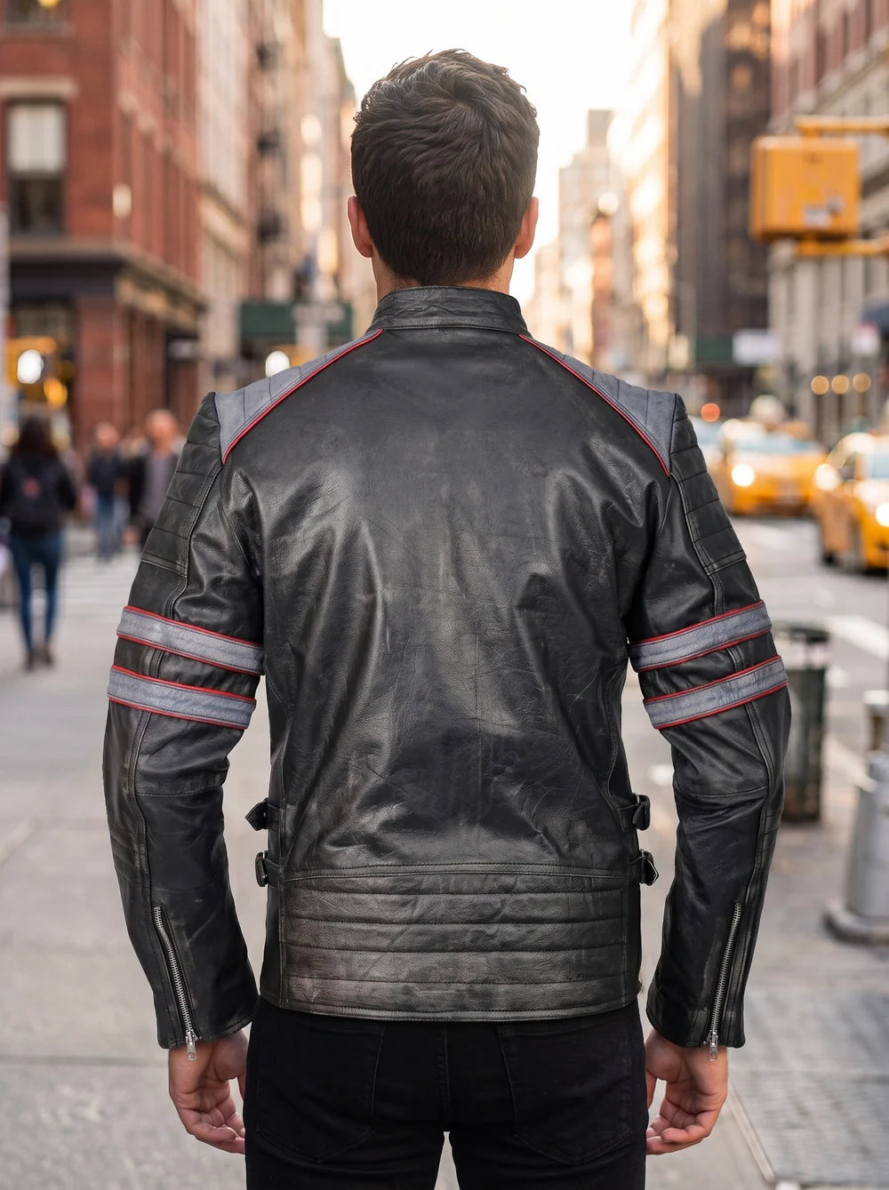 Retro Black Stylish Leather Jacket For Men