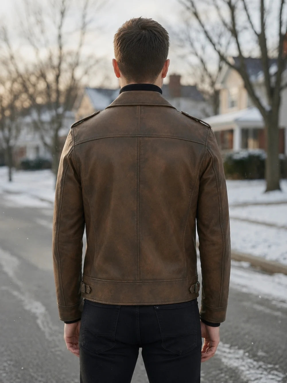 Vintage Warrior Distressed Brown Leather Jacket