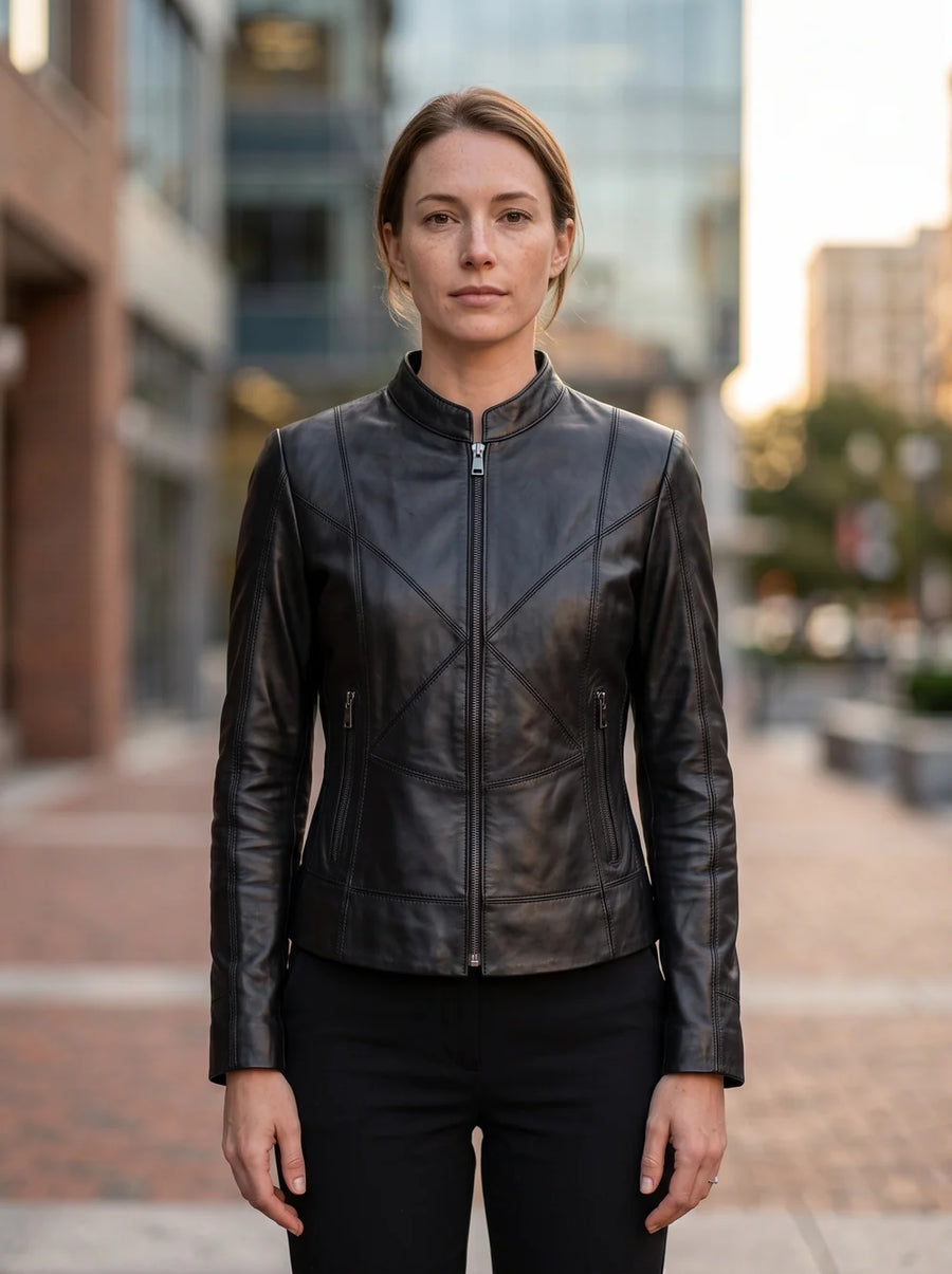 Ximena Black Stylish Women Leather Jacket